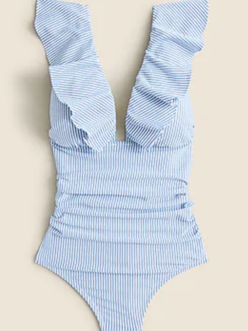 J Crew Ruched Ruffled One Piece Bathing Suit